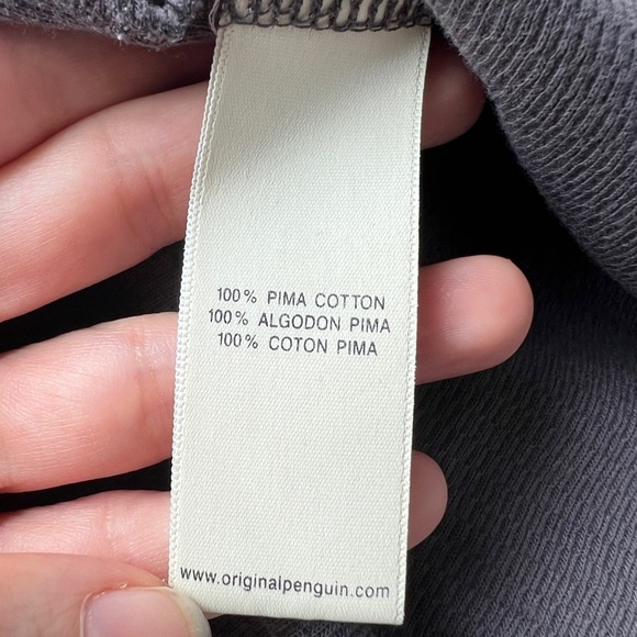 Original Penguin Grey Long Sleeve Pima Cotton Shirt Preppy Prep Unisex Large - Picture 6 of 10